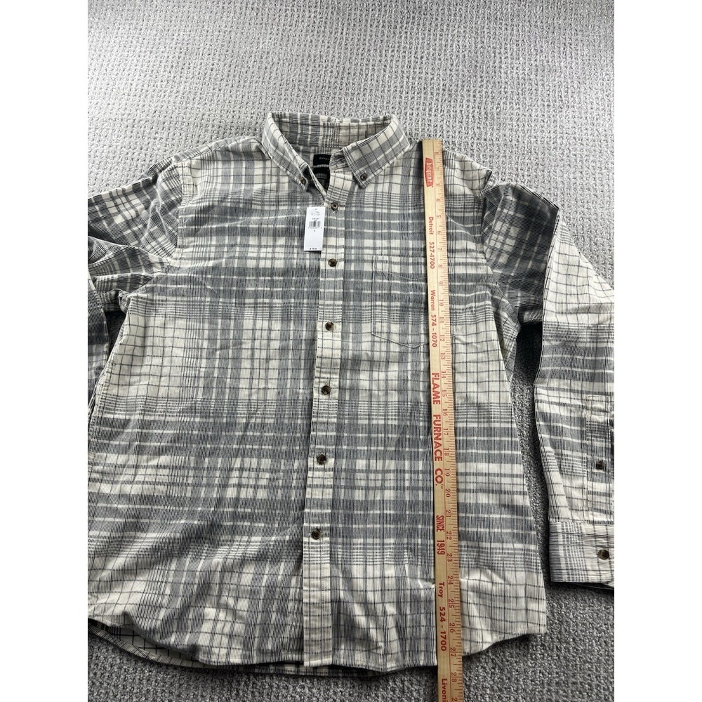 Banana Republic Slim-Fit Fine Wale Corduroy Untucked Shirt Plaid Mens Medium NWT - Picture 6 of 11
